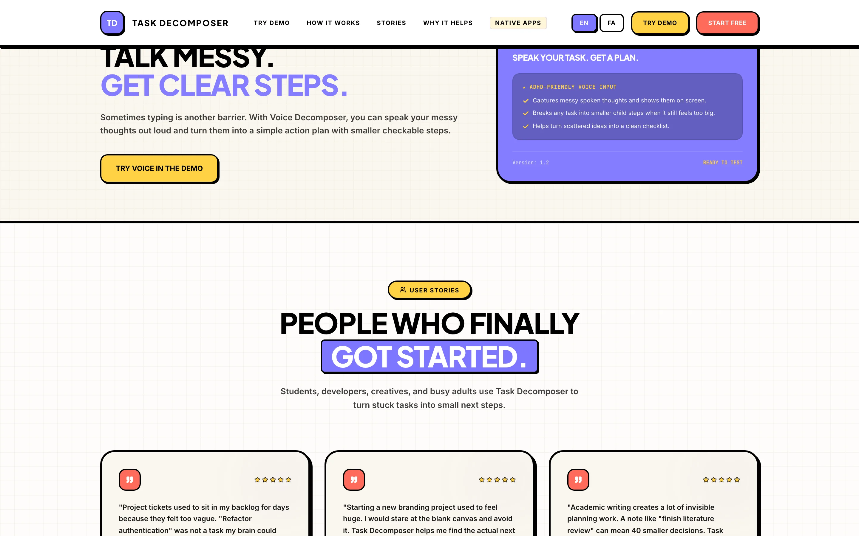 Task Decomposer — real product screen 5 of 10